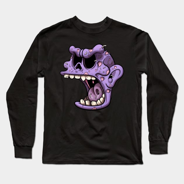 Zombie Head With Maggots Long Sleeve T-Shirt by TheMaskedTooner